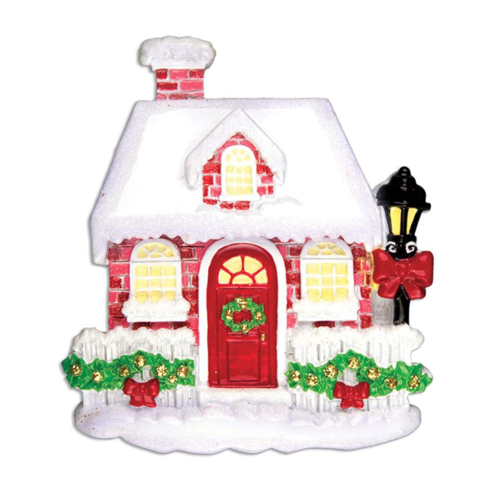 Personalized новый красный Brick House tree для Рождество орнамент 2018???Our 1st Snowy Home with
