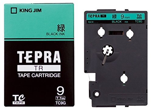KING JIM テプラ TRテープカートリッジ TC9G 9mm （緑・黒文字）×20個 テプラ TEPRA TR ラベルプリンター、ラベルライターの商品画像