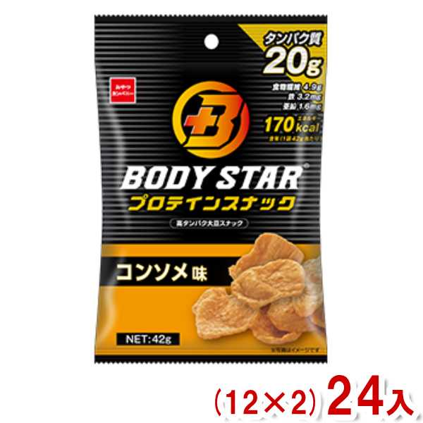 おやつカンパニー おやつカンパニー BODY STAR プロテインスナック コンソメ味 42g×24袋 BODY STAR スナック菓子の商品画像