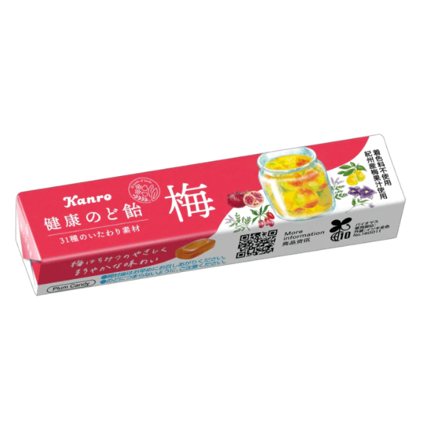 Kanro Kanro 健康のど飴 梅（スティックタイプ）11粒×10個 健康のど飴 飴、ソフトキャンディの商品画像