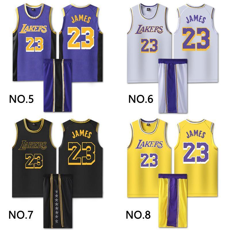 NBA basketball wear Ray The Cars 24 number Junior reversible setup top and bottom set adult Kids tanker shorts summer race group clothes 