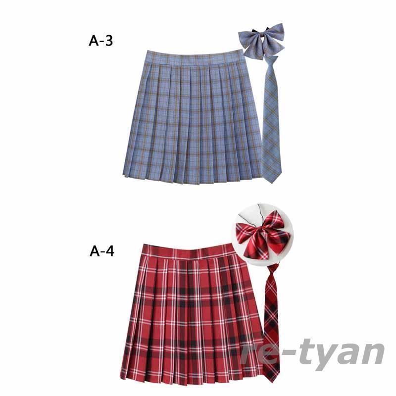  uniform student uniform skirt 3 point set butterfly ..+ necktie + skirt 35 type check pattern pleated skirt ( school * uniform ) woman height raw skirt lady's high school student 