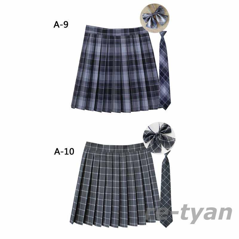  uniform student uniform skirt 3 point set butterfly ..+ necktie + skirt 35 type check pattern pleated skirt ( school * uniform ) woman height raw skirt lady's high school student 