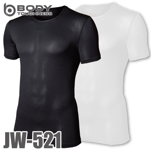 o... gloves mesh inner short sleeves crew neck shirt JW-521 black | white S~3L 3D First re year black / white 