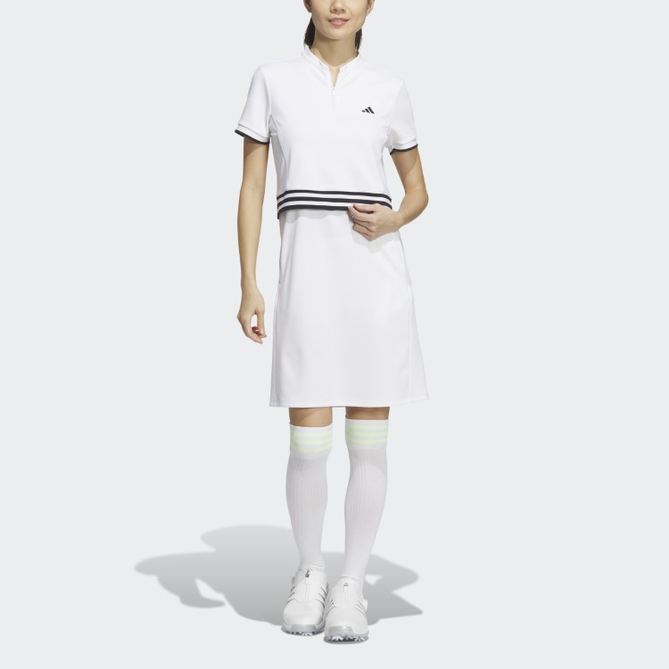  Adidas Golf One-piece lady's short sleeves quarter Zip mok neck aero reti Golf wear brand plain spring summer IKK45 adidas golf