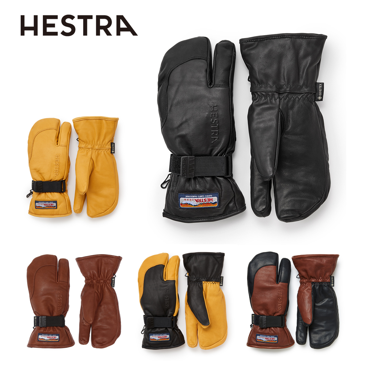 HESTRAhe -тактный la лыжи перчатка мужской женский <2024> 33882 / 3-Finger GTX Full Leather [GORE-TEX]
