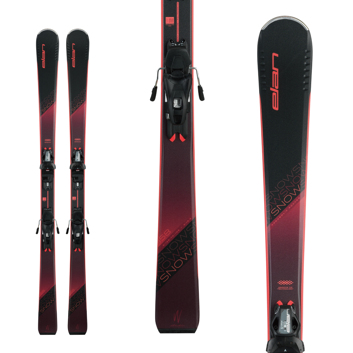 ELAN Elan skis lady's 2024 SNOW BLACK + EL 9.0 GW SHIFT plate / binding set installation free 