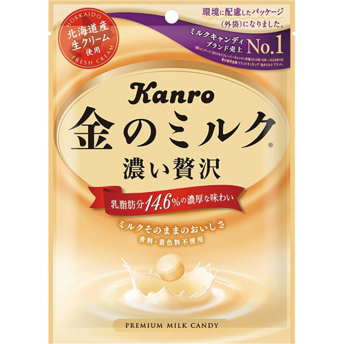 Kanro Kanro 金のミルクキャンディ 80g×1袋 金のミルク 飴、ソフトキャンディの商品画像