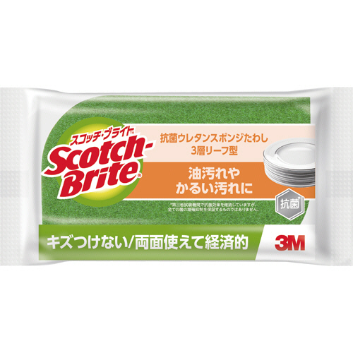 3M Scotch * яркий антибактериальный уретан губка таваси leaf type 3 слой зеленый SS-72KG 1 шт 