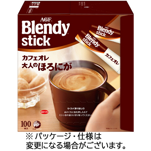 AGF ブレンディスティック カフェオレ 大人のほろにが 100本×1 Blendy ブレンディスティック インスタントコーヒーの商品画像