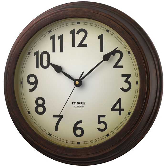 MAG W-778BR-Z retro appearance also contents is newest. electro-magnetic wave clock MAG radio wave wall clock Taisho pavilion ( Thai shou can ) ( Brown ) (W778BRZ)