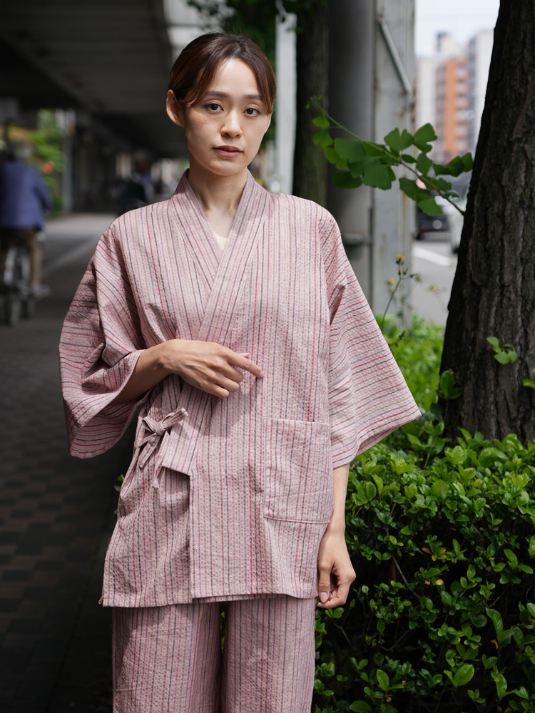  jinbei lady's Kurume woven Mother's Day gift stylish ... woven ... woman pyjamas room wear relax wear .......M L black blue beige 