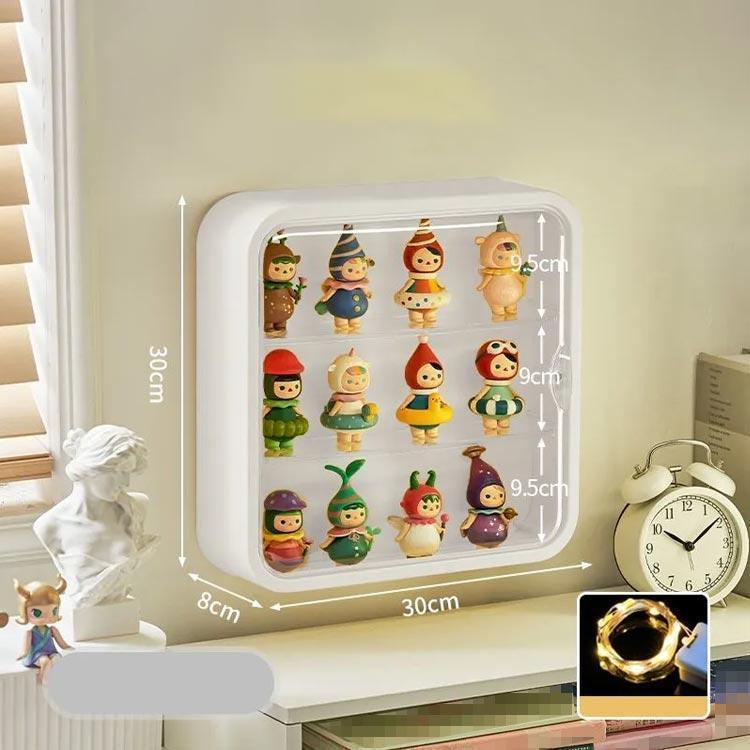  ornament collection case 3 step figure case storage stylish transparent clear case collection rack cohesion type installation collection shelves display shelf 