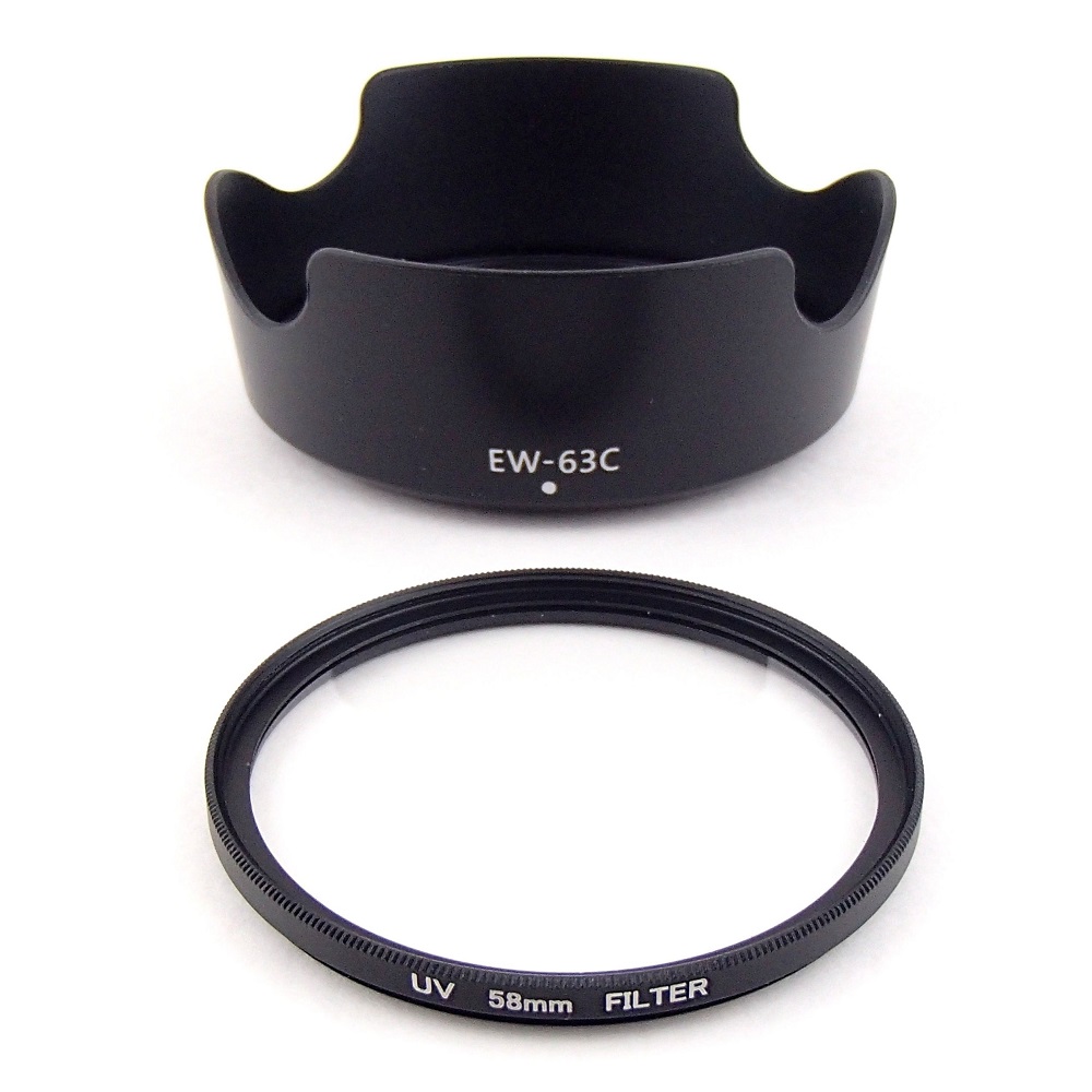 Canon Canon lens hood EW-63C interchangeable goods &58mm lens protection filter 