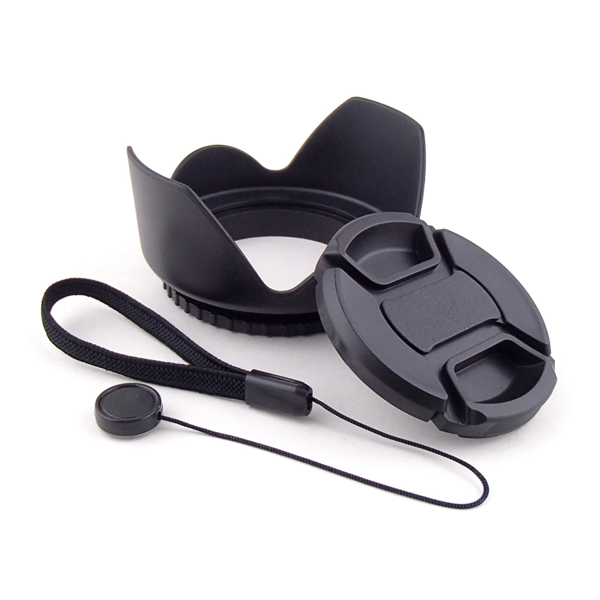 [3 point set ] flower shape lens hood ( screwed type 49mm~82mm selection ) lens cap lens cap strap 