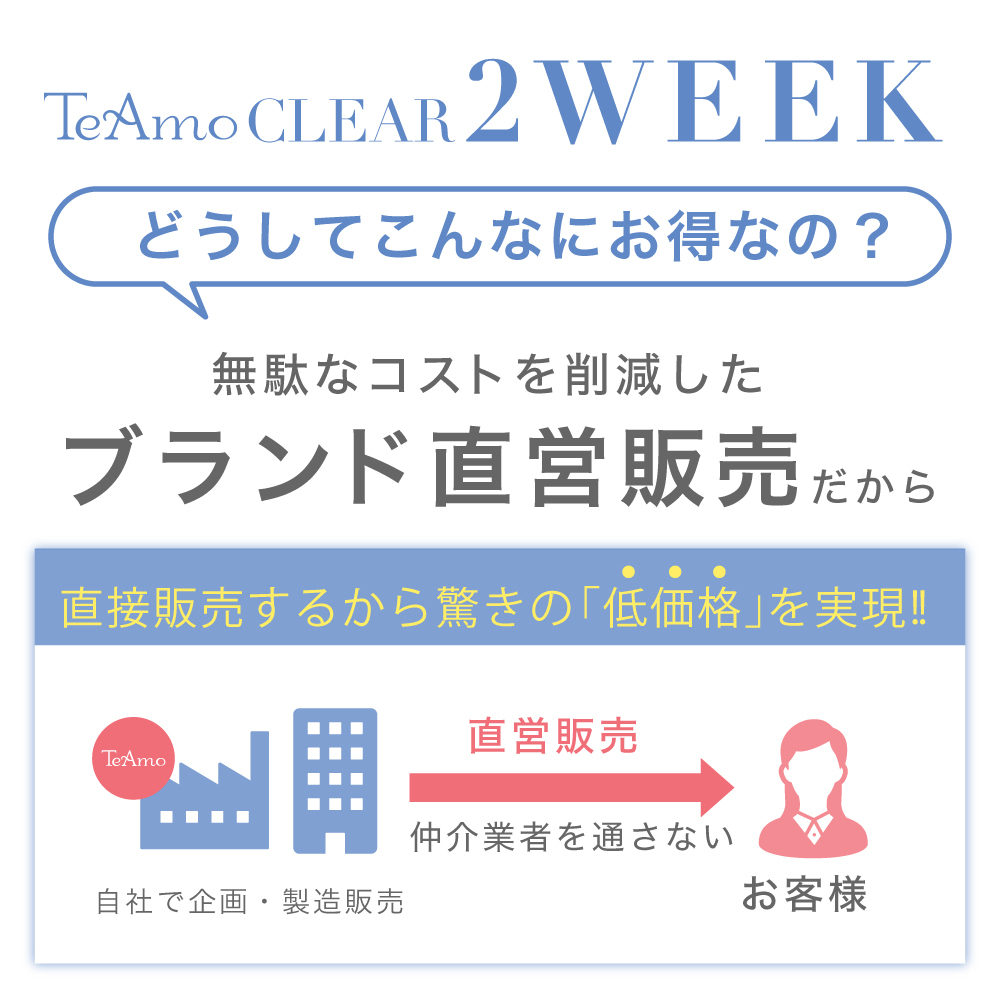  Contact 2week [LINE registration .300 jpy off coupon ] the lowest price . challenge! 2 box (1 box 6 sheets ) TeAmo CLEAR free shipping contact lens tiamotiamo soft Contact 