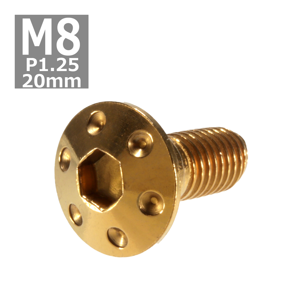 ブレーキディスク ローターボルト M8 20mm P1 25 ホンダ用 ホールヘッド 車 バイク ゴールド 1個 Td0046 Td0046 Tech Master 通販 Yahoo ショッピング