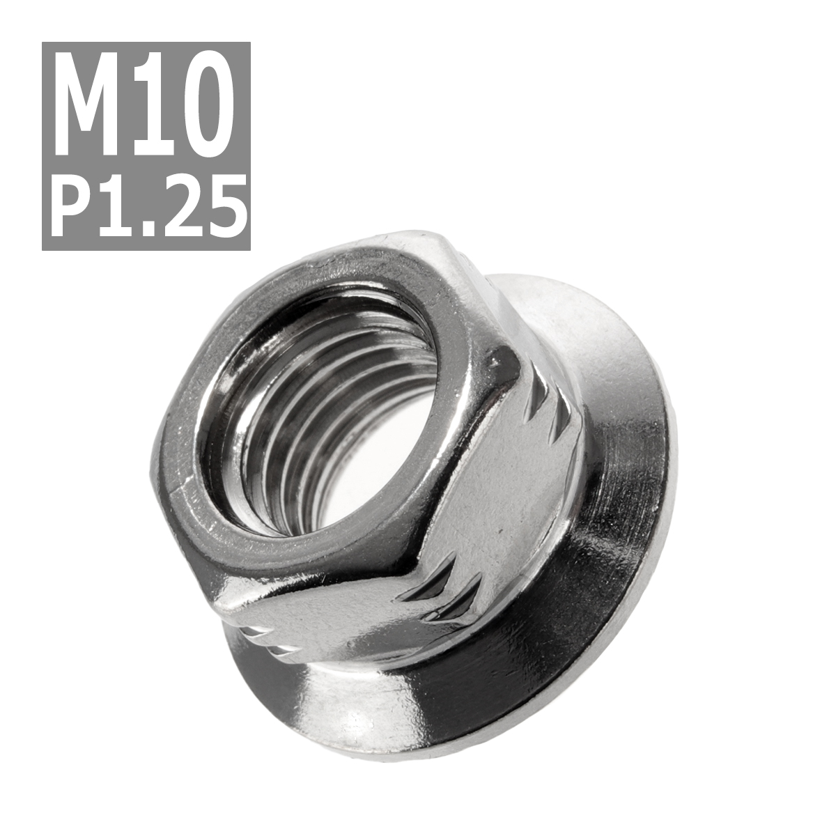 фланец гайка M10 P1.25 боковой вырез нержавеющая сталь серебряный 1 шт TF0072