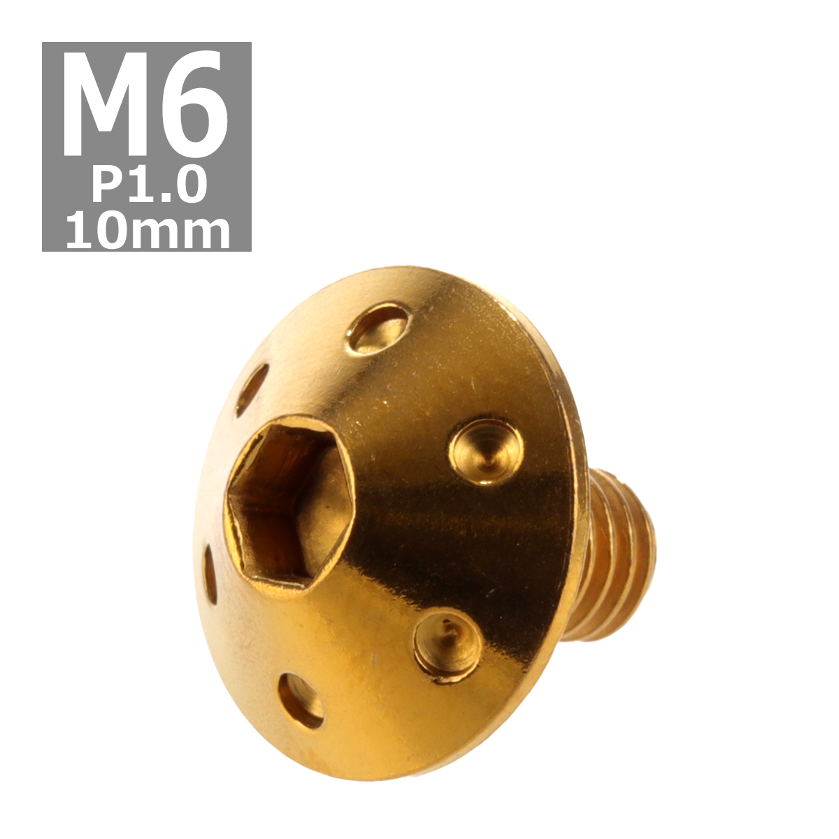  кнопка болт M6×10mm P1.0 отверстие head нержавеющая сталь Gold 1 шт TR0064