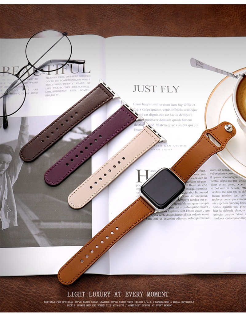  Apple watch band apple watch belt leather leather high class 45mm 44mm 40mm 41mm 49mm woman dressing up series 9 8 7 se 6 5 4 casual business man 