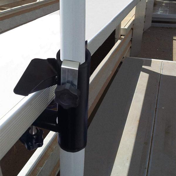  putty .o umbrella holder clamp, outdoors umbrella base mount for beach middle garden balcony black 