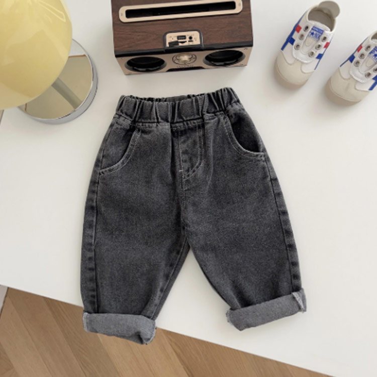  одноцветный мягкий мужчина весна лето осень девочка Kids Denim брюки простой casual Kids детская одежда 73 модный хлопок ji- хлеб джинсы ro