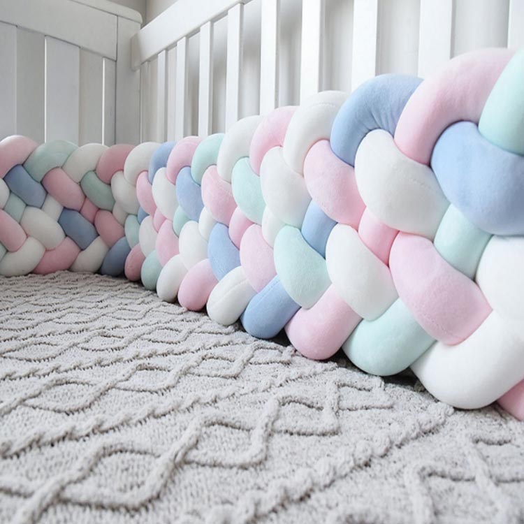  wide width 6ps.@ braided . return . prevention cushion bed guard knot cushion crib guard cushion 2M bedside side guard bed bumper 