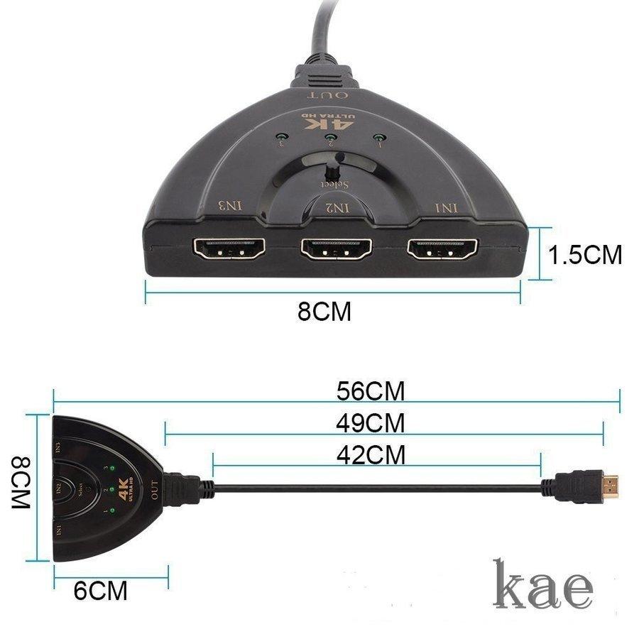 HDMI переключатель дистрибьютор 4Kx2K селектор 3 ввод 1 мощность 1080p/3D игра машина магнитофон персональный компьютер PS5 жидкокристаллический телевизор TV и т.п.. соответствует ( женский - мужской )