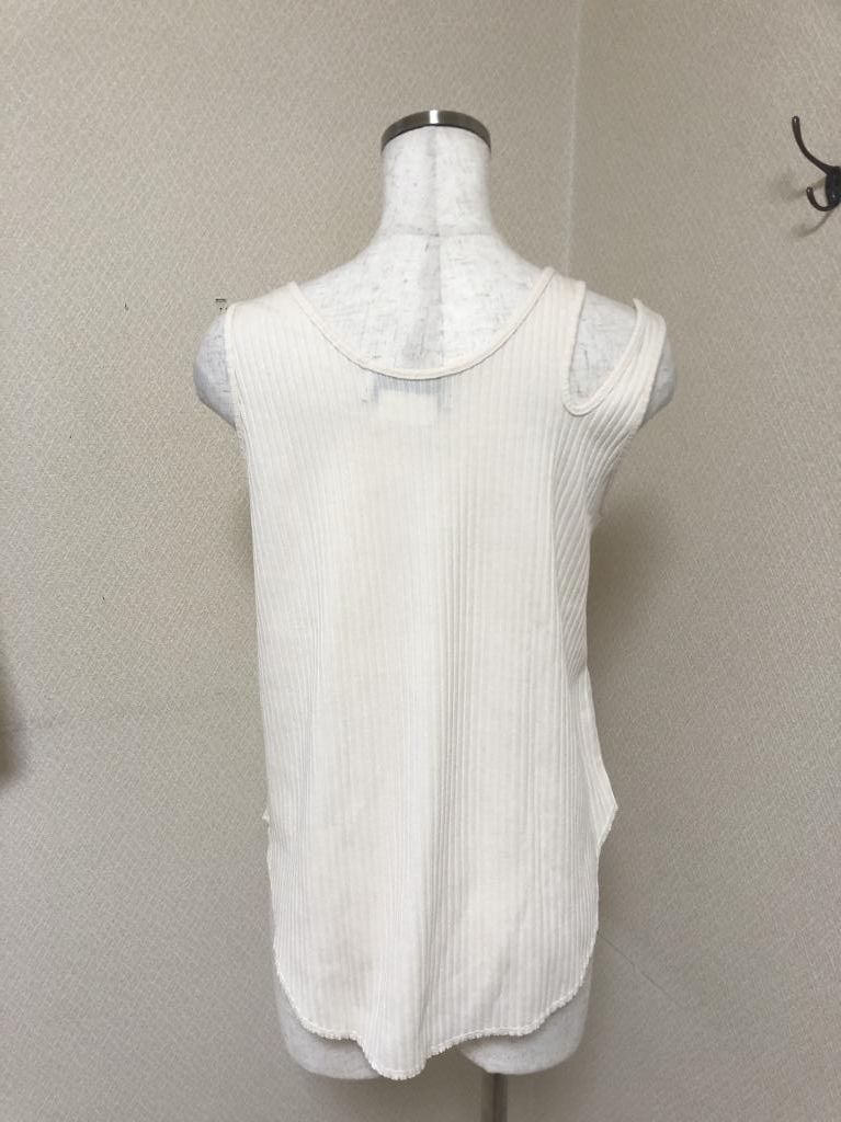 CIAOPANIC TYPY lady's asime shoulder tank top design rib ivory 