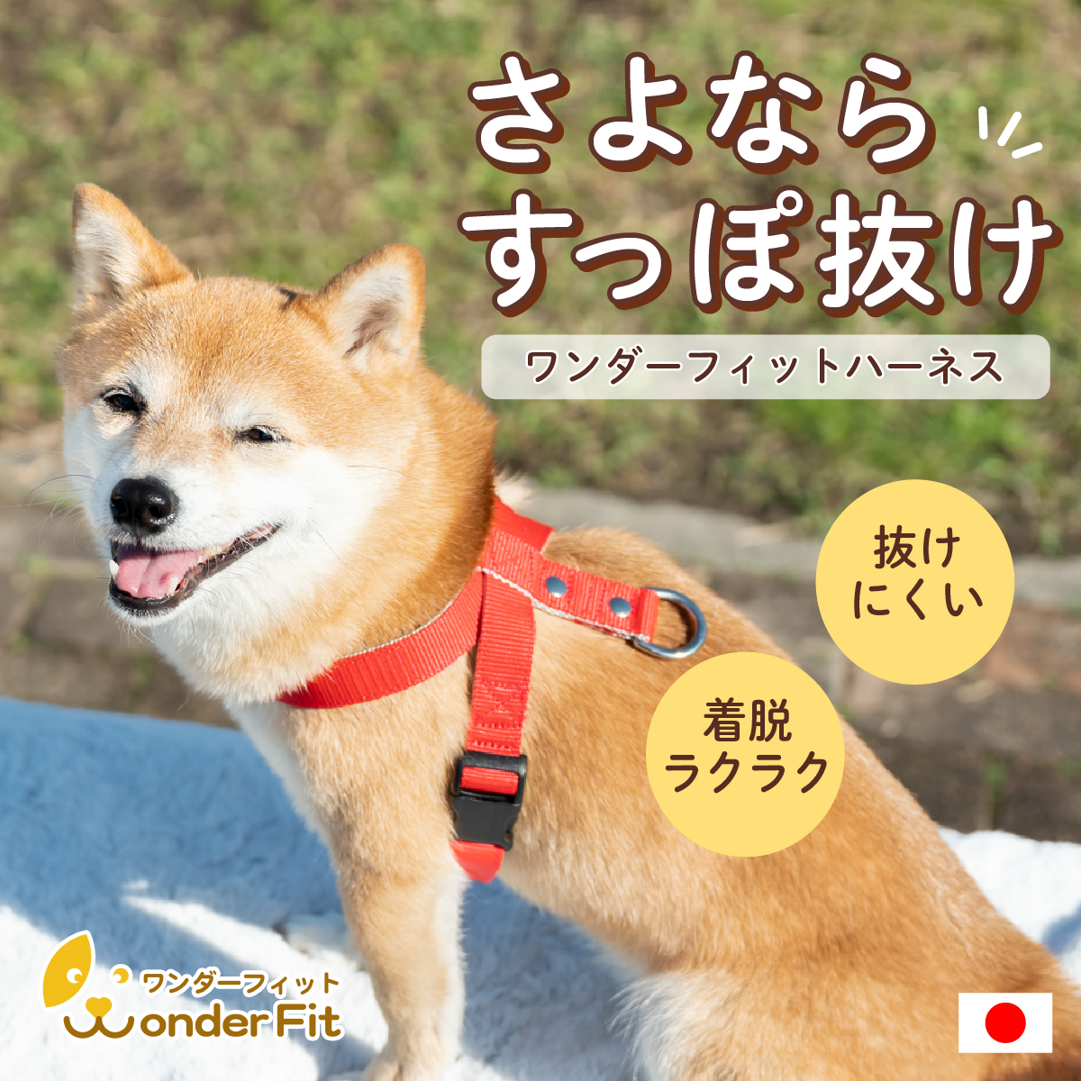 犬の首輪屋てるべる ワンダーフィット 抜けにくくて着脱がしやすいハーネスの商品画像