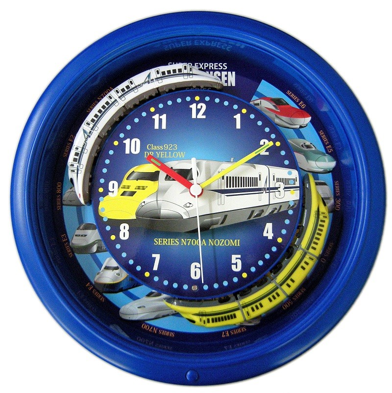 ダブルトレイン新幹線クロック 掛け時計 SR-WC16001BL（ブルー） 掛け時計、壁掛け時計の商品画像