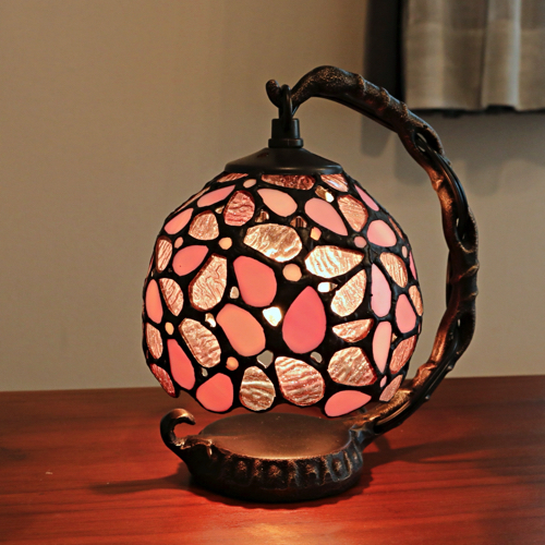 激安ブランド ステンドグラス ランプ 吊り型 おしゃれ Led対応 ティファニー テーブルランプ 卓上 照明器具 テーブルランプ ピンク ハナハナ Filmisland Net