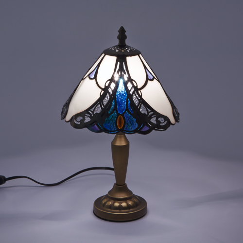 人気ショップが最安値挑戦 ステンドグラス ランプ おしゃれ ブルーガラス スタンドランプ テーブルランプ アンティーク 最安 Preprod Cleen Com