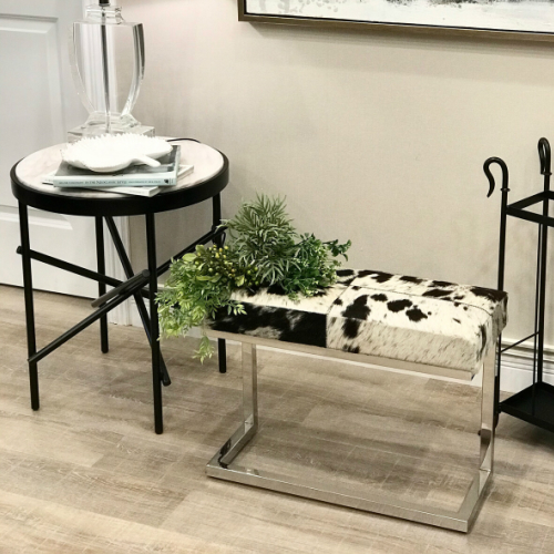 レザー スツール おしゃれ 本革 牛革 毛革 角形 チェア イス オットマン サイドチェア アイアンスツール 玄関スツール Wc21 雑貨屋リエット 通販 Yahoo ショッピング