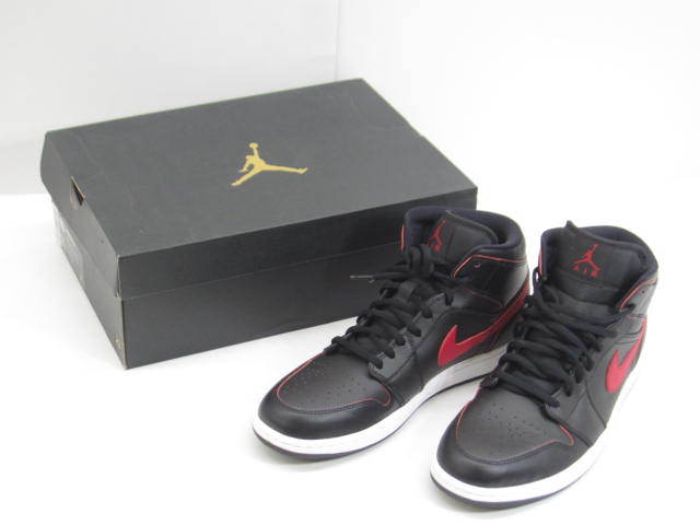 NIKE AIR JORDAN 1 RETRO MID "BLACK TEAM RED" 554724-009 （ブラック/チームレッド/チームレッド/ホワイト） Jordan エア ジョーダン 1 メンズスニーカーの商品画像