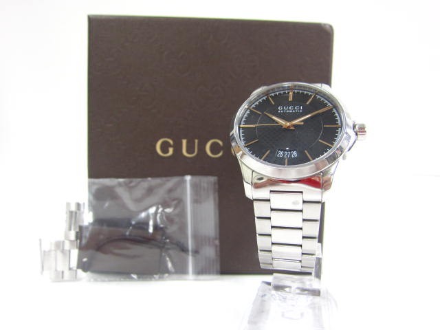 GUCCI グッチ G-TIMELESS ステンレススチール サファイヤガラス 38MM 