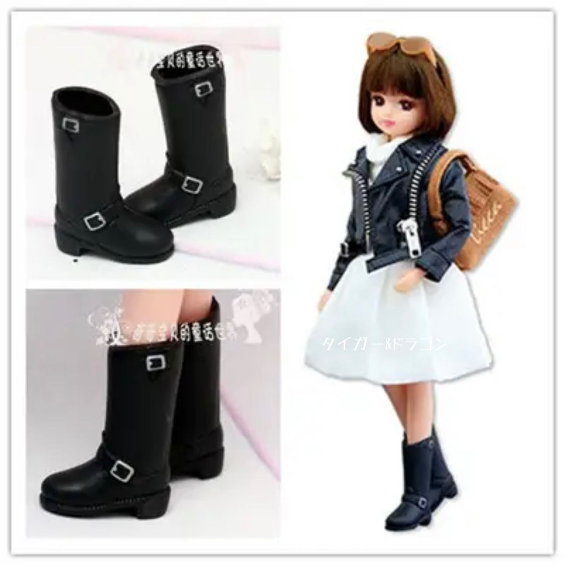  Licca-chan Blythe engineer boots ботинки обувь сапоги влагостойкая обувь кукла обувь одежда наружный Fit надеты ...
