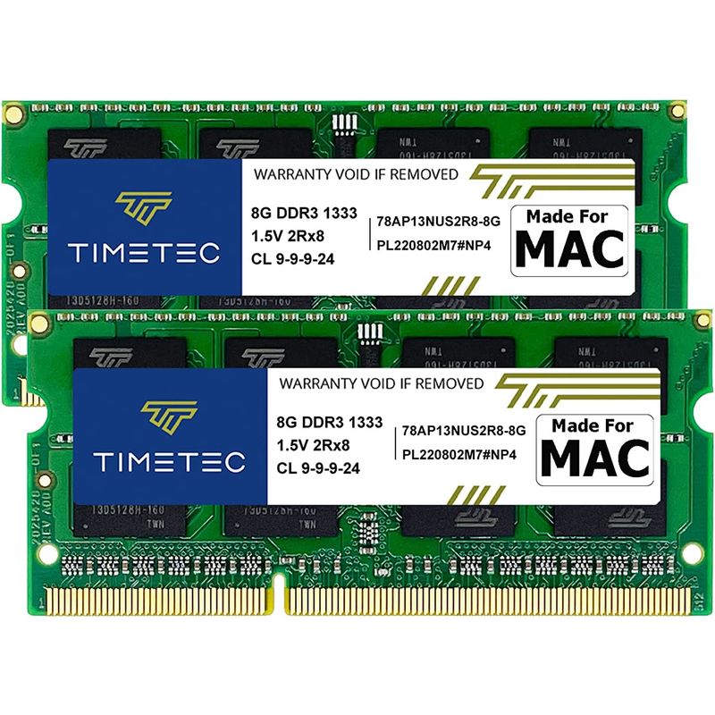 Timetec Hynix IC 16GB (2x8GB) MAC用 DDR3 1333 MHz PC3 204 Pin SODIMM Apple専用増 メモリーの商品画像