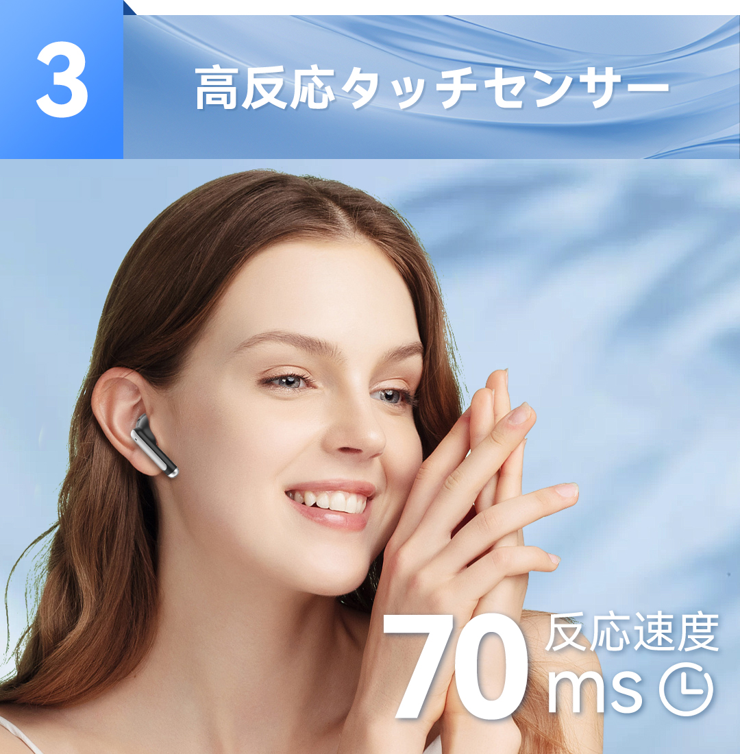  wireless earphone bluetooth5.3 sound quality effect adjustment iBliss Appli correspondence ENC+CVC8.0 noise cancel ring Japanese sound guide remainder amount display sudden speed charge height sound quality 30 hour music reproduction 