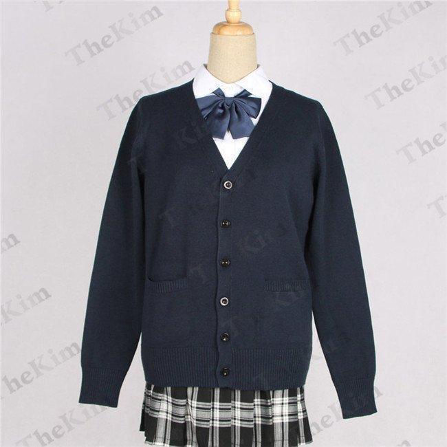  knitted cardigan school cardigan woman knitted student long sleeve plain thick beautiful . autumn spring unisex man and woman use commuting going to school 