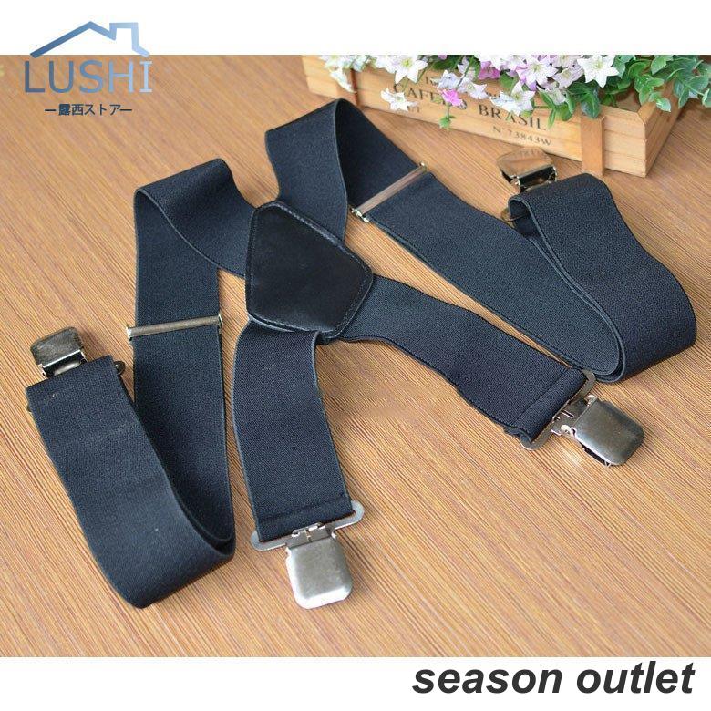  suspenders men's lady's X type for man for women plain futoshi . wide width 50mm clip stylish formal casual 