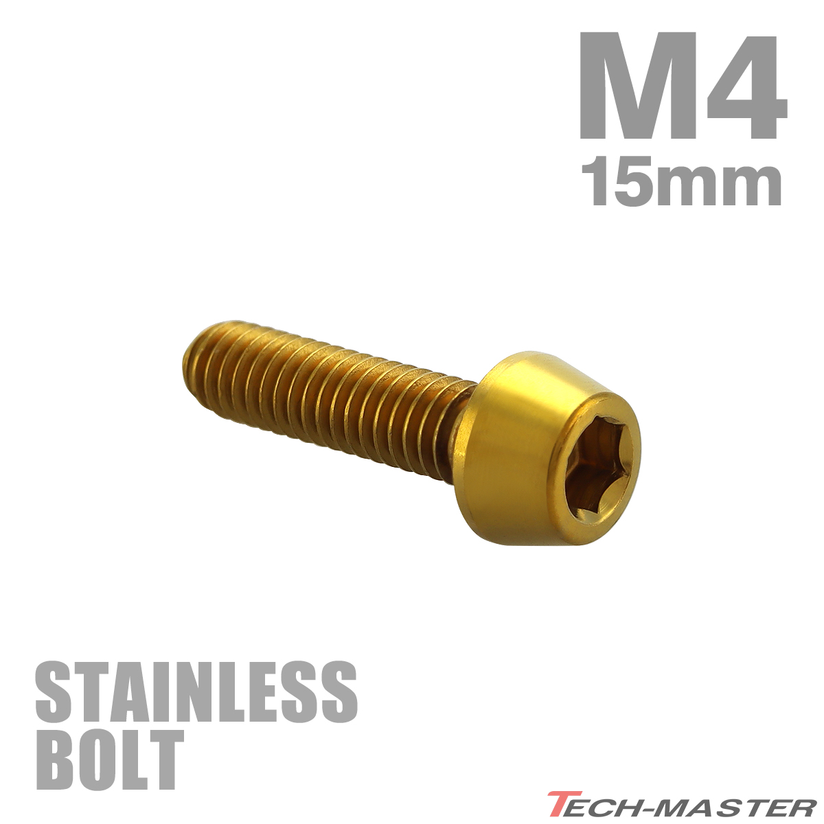  нержавеющая сталь болт M4×15mm P0.7 конус head колпак болт Gold цвет TB0061