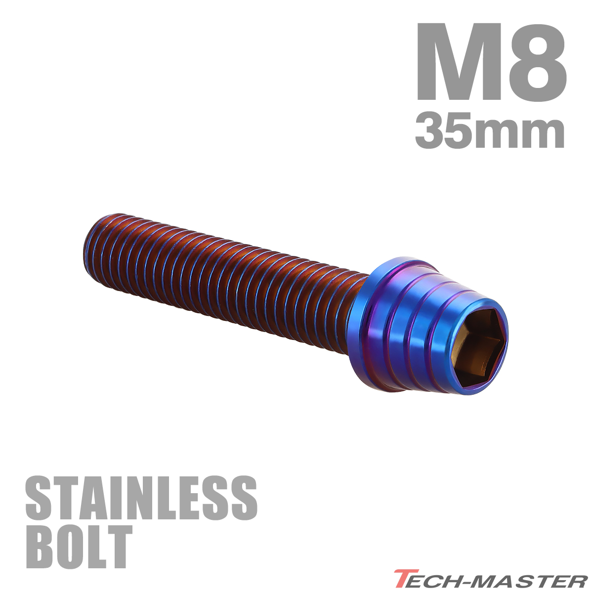  нержавеющая сталь болт M8×35mm P1.25 болт с шестигранной головкой конус ракушка head колпак болт жарение titanium цвет TB0392