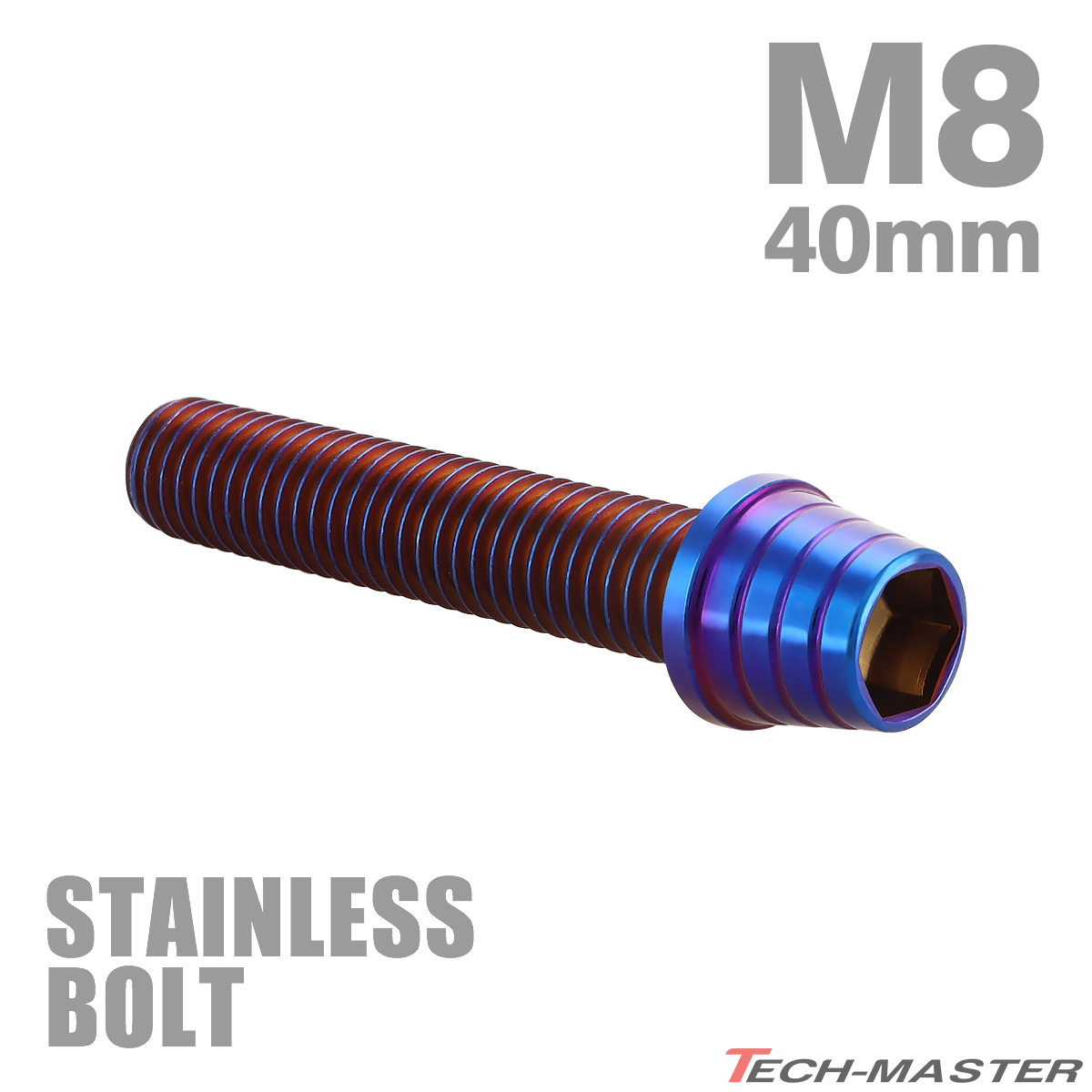  нержавеющая сталь болт M8×40mm P1.25 болт с шестигранной головкой конус ракушка head колпак болт жарение titanium цвет TB0393