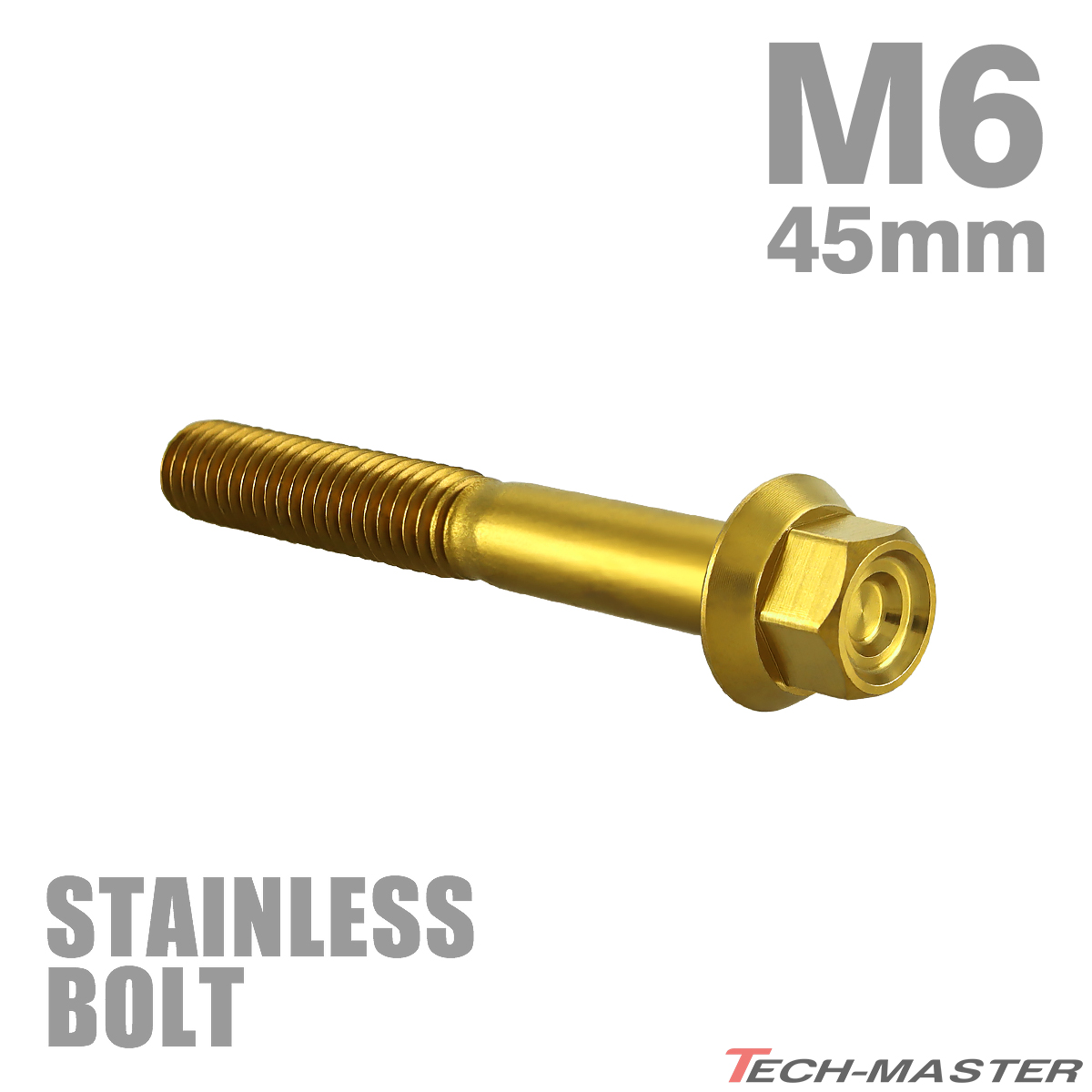  нержавеющая сталь болт M6×45mm P1.0 фланец имеется болт с шестигранной головкой CNC Hexagon head Gold цвет TB1278
