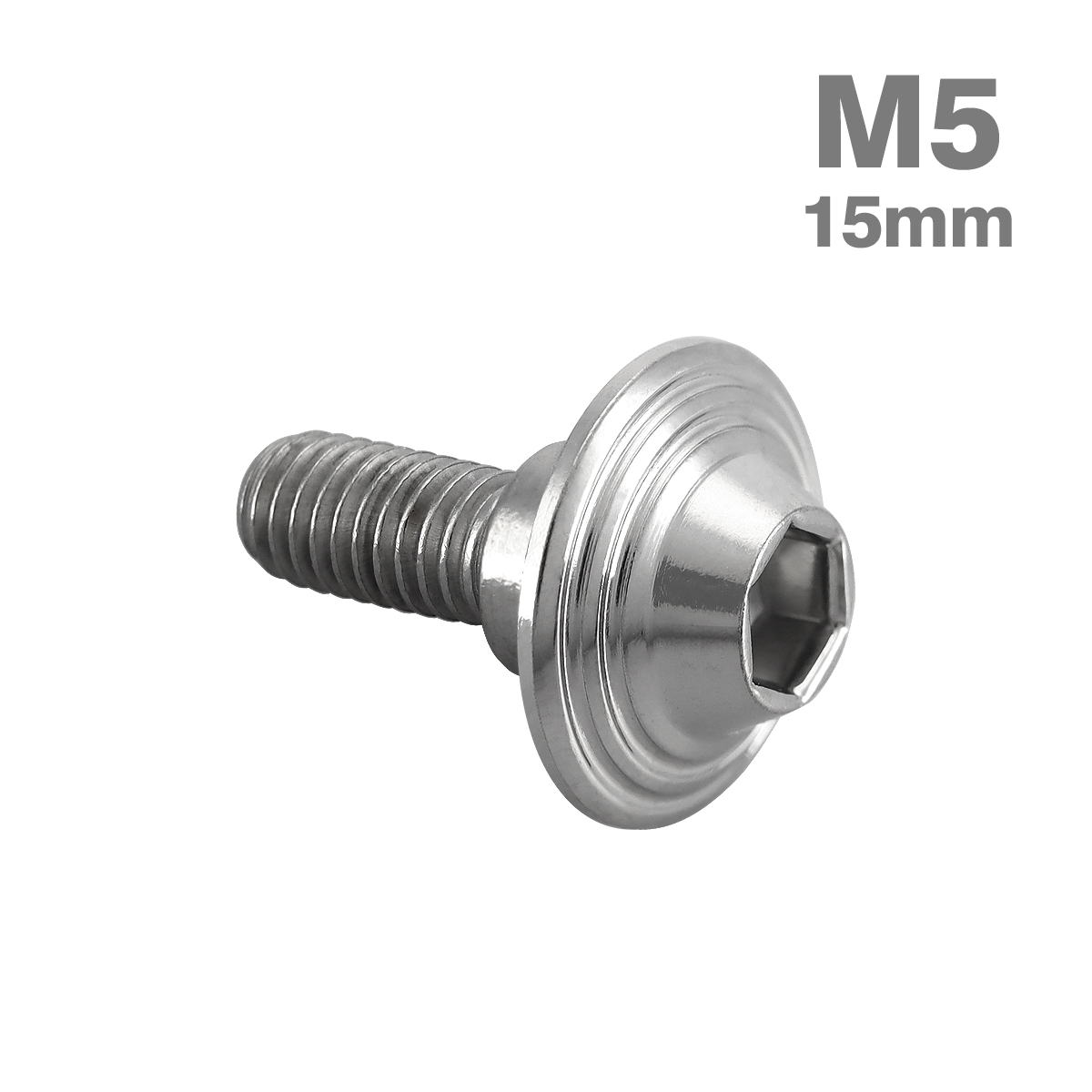  нержавеющая сталь болт M5×15mm P0.8 иен тубус часть диаметр 7mm уровень имеется болт шестигранная головка серебряный цвет TR0295