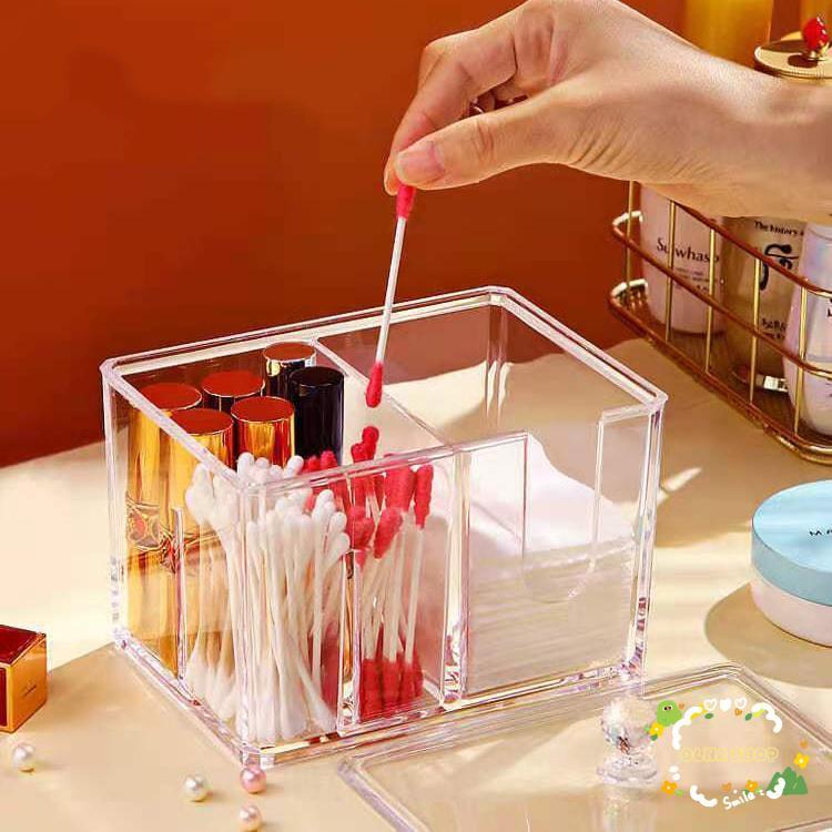  cotton cotton swab case box cosmetics make-up tool storage case cover attaching face washing pcs lavatory clear transparent 