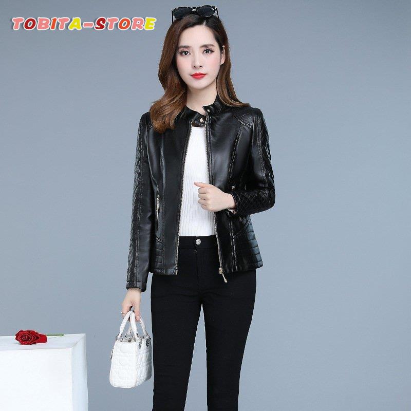  Single Rider's leather jacket lady's autumn winter leather jacket ... put on spring leather leather outer blouson outer beautiful . elegant 