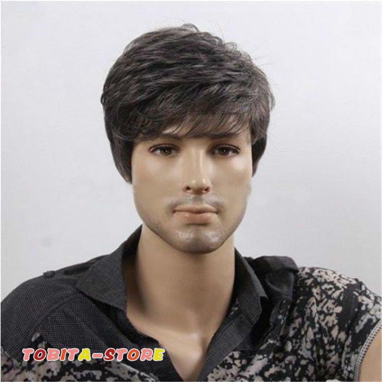  men's wig full wig for man person wool ... part hand .. middle and old age . year .. for Short ike men wig 