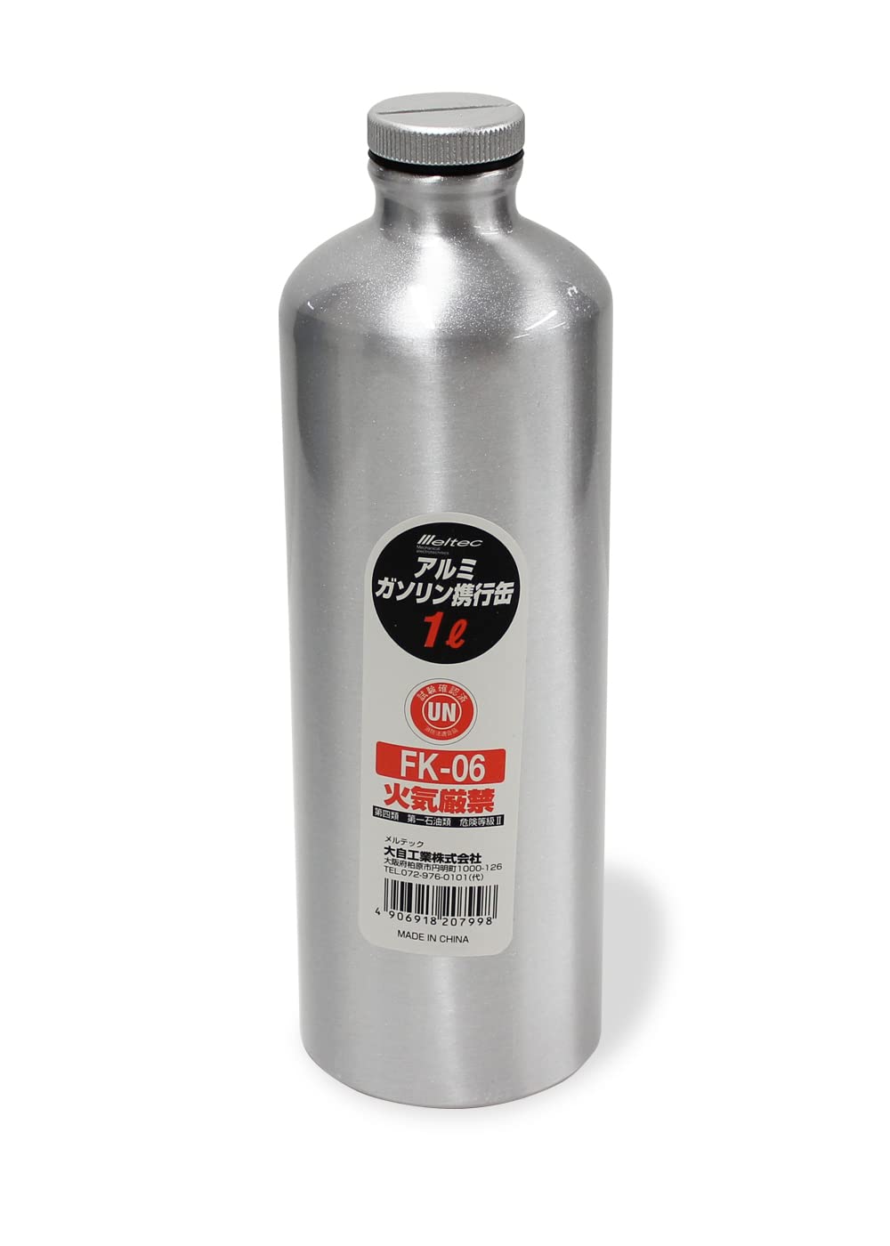 meru Tec (meltec) емкость для горючего aluminium бутылка модель 1L Meltec товар соответствующий актам о пожарной безопасности aluminium толщина 0.8mm кейс для хранения есть FK-06